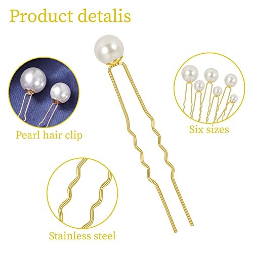 BESARME 36 Pcs Pearl Hair Pins Set - Gold Metal Wedding Hair Accessories with Rhinestones for Brides, Bridesmaids, and Women Avelisse