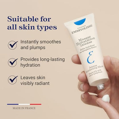 Embryolisse Intense Moisturizing Face Mask – Ultra-Hydrating Hyaluronic Acid Treatment for Plump, Soothed Skin (1.7 Fl Oz) Avelisse