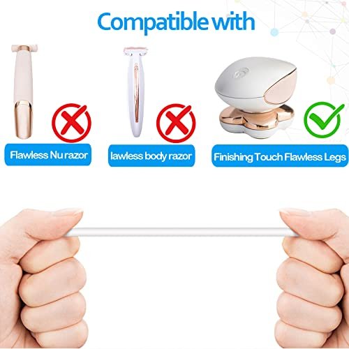 Charging Cable Replacement for Flawless Legs Shaver, 2 Pack Power Cord for Finishing Touch Flawless Legs Hair Remover, White - görsel 8