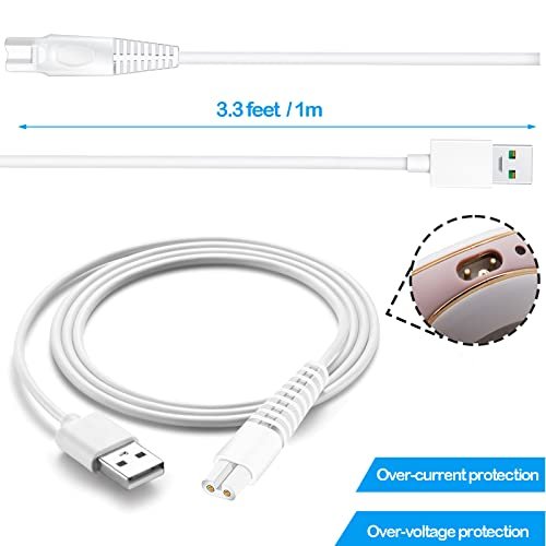 Charging Cable Replacement for Flawless Legs Shaver, 2 Pack Power Cord for Finishing Touch Flawless Legs Hair Remover, White - görsel 12