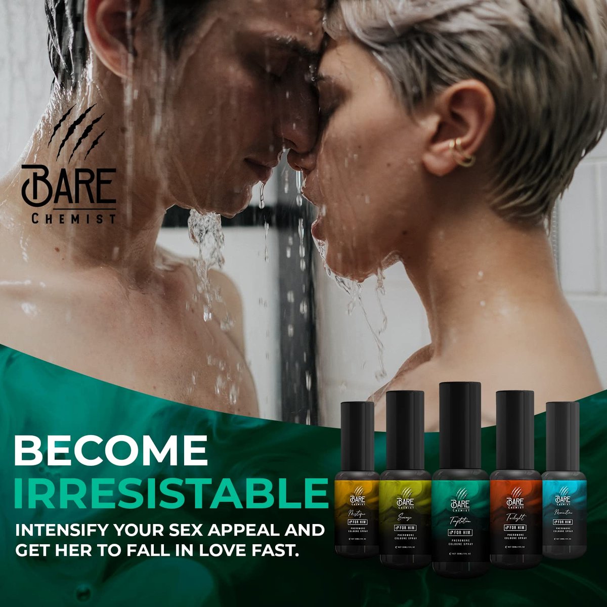 Bare Chemist Temptation Pheromone Cologne for Men – Extra Strong, Concentrated Formula to Attract Women (1 Fl Oz) Avelisse