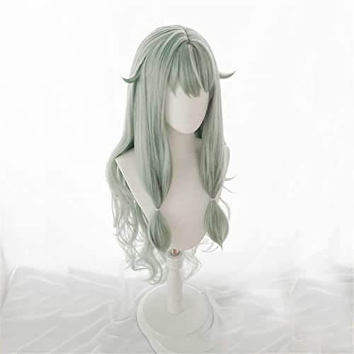 PWEINCY Green Wavy Adult Wig – Synthetic Wavy Hair with Bangs for Women, 20-23.6 Inch - görsel 4