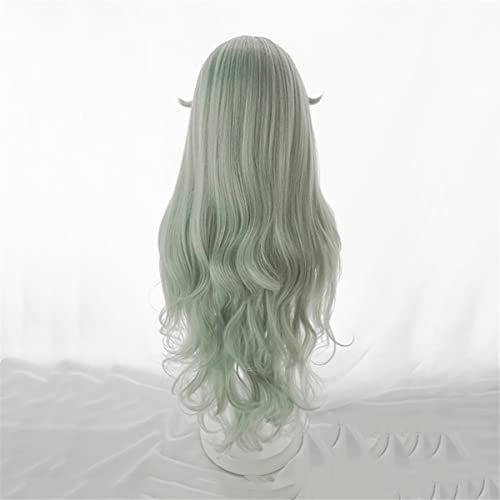 PWEINCY Green Wavy Adult Wig – Synthetic Wavy Hair with Bangs for Women, 20-23.6 Inch - görsel 8
