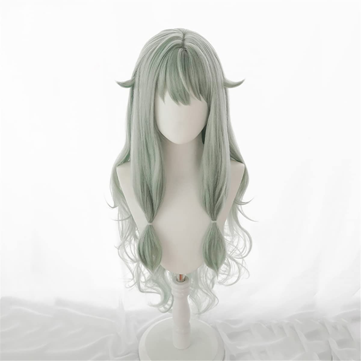 PWEINCY Green Wavy Adult Wig – Synthetic Wavy Hair with Bangs for Women, 20-23.6 Inch - görsel 9