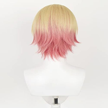 Blonde Orange Straight Hair Wig with Bangs for Women | PWEINCY Synthetic Party Wig Avelisse