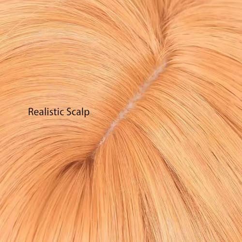 PWEINCY Orange Adult Wig with Bangs – Synthetic Fiber Halloween Party Hair 50-60cm - görsel 4