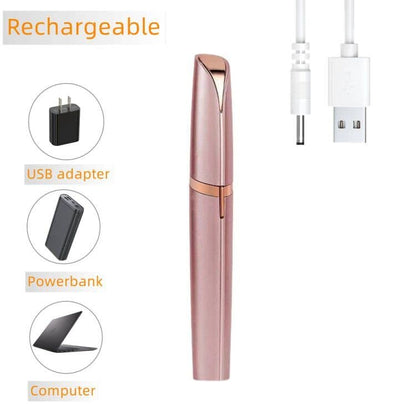 Colordiary Women's Electric Eyebrow Hair Remover - LED Light, Stainless Steel Blade, Rechargeable, Anti-Allergenic
