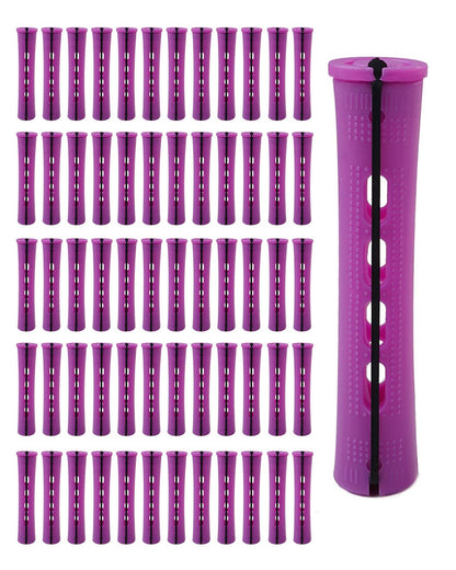 DF DUALFERV 60-Pack Purple Perm Rods 0.75 Inch - Plastic Cold Hair Roller Curlers for Natural Hair, Long Medium Short Hair Styling Tool Avelisse