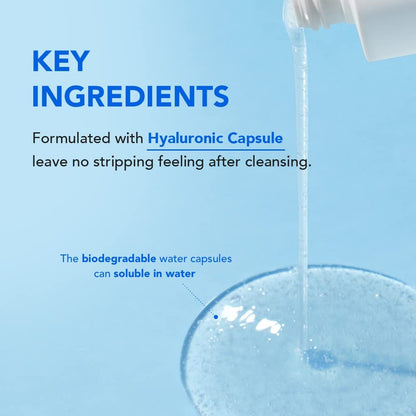SKIN&LAB Hybarrier Hyaluronic Capsule Cleanser - Daily Gel Cleanser with Hyaluronic Capsules & Hyaldeca Complex for All Skin Types, 6.76 fl oz