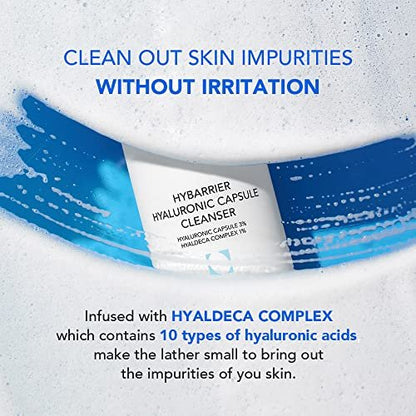 SKIN&LAB Hybarrier Hyaluronic Capsule Cleanser - Daily Gel Cleanser with Hyaluronic Capsules & Hyaldeca Complex for All Skin Types, 6.76 fl oz