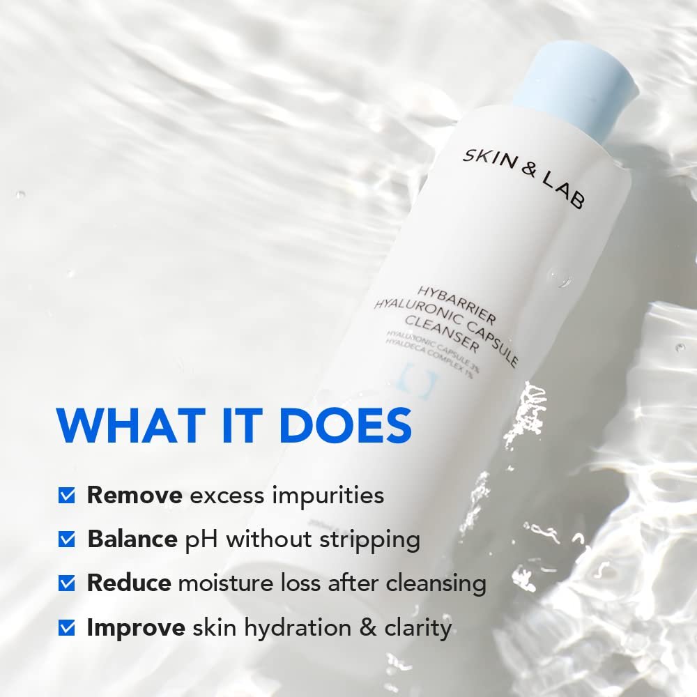 SKIN&LAB Hybarrier Hyaluronic Capsule Cleanser - Daily Gel Cleanser with Hyaluronic Capsules & Hyaldeca Complex for All Skin Types, 6.76 fl oz - görsel 3