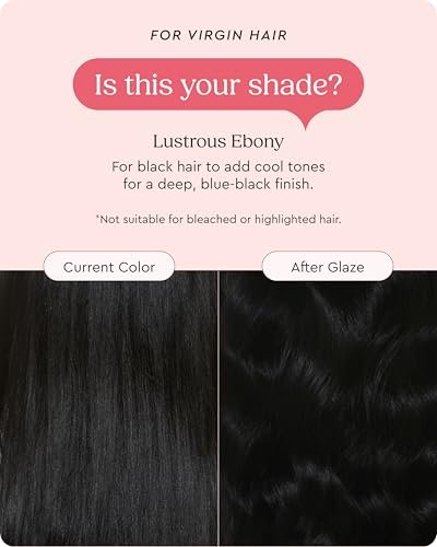 Glaze Supergloss Color Conditioning Gloss with Dispensing Pump – Hydrating Semi-Permanent Color Hair Gloss & Shine Boost – Vegan, Cruelty-Free – 6.4 fl oz – Lustrous Ebony (Blue Black) Avelisse