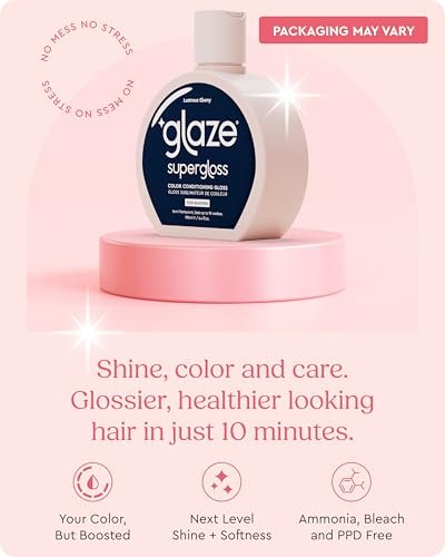 Glaze Supergloss Color Conditioning Gloss with Dispensing Pump – Hydrating Semi-Permanent Color Hair Gloss & Shine Boost – Vegan, Cruelty-Free – 6.4 fl oz – Lustrous Ebony (Blue Black) Avelisse