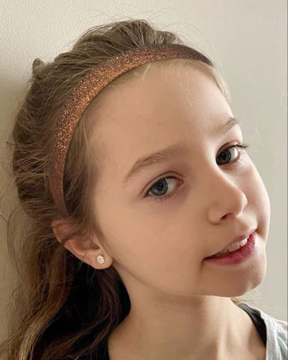 doboi 15 Colors Toddler Headbands - Sparkle Glitter Thin Plastic Headbands for Girls - Non-Slip Fashion Hairbands