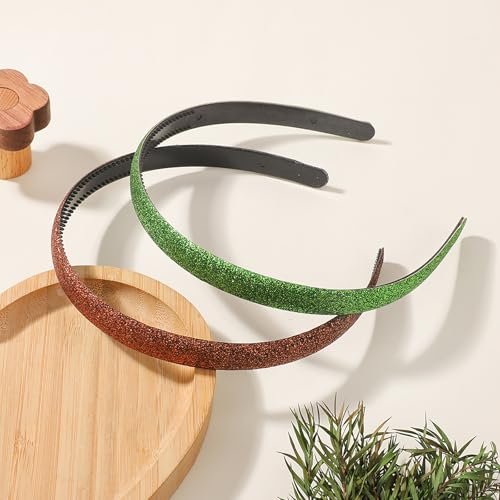 doboi 15 Colors Toddler Headbands - Sparkle Glitter Thin Plastic Headbands for Girls - Non-Slip Fashion Hairbands - görsel 10