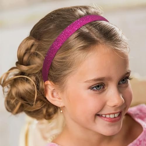 doboi 15 Colors Toddler Headbands - Sparkle Glitter Thin Plastic Headbands for Girls - Non-Slip Fashion Hairbands - görsel 14