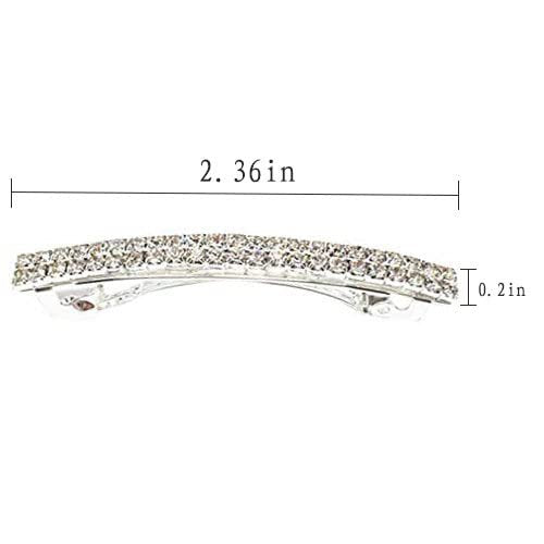 Silver Crystal Rhinestone Hair Clips - Sparkly Bling Spring Barrettes for Women & Girls (Pack of 4) - görsel 3