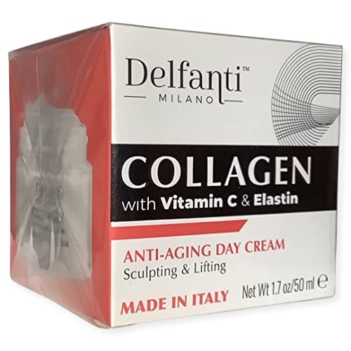 Delfanti-Milano COLLAGEN with VITAMIN C & ELASTIN Sculpting & Lifting Anti-Aging Day Cream - Face and Neck Moisturizer - Made in Italy (1.69 Fl Oz) Avelisse