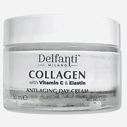 Delfanti-Milano COLLAGEN with VITAMIN C & ELASTIN Sculpting & Lifting Anti-Aging Day Cream - Face and Neck Moisturizer - Made in Italy (1.69 Fl Oz) Avelisse