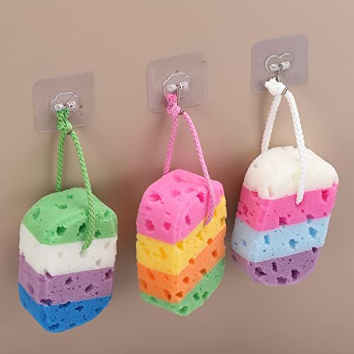 BTYMS 3-Piece Exfoliating Bath Sponge Set - Soft Loofah Body Scrubbers for Gentle Cleansing - görsel 12