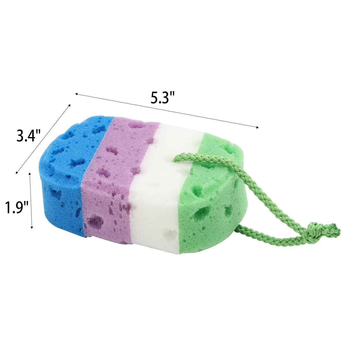 BTYMS 3-Piece Exfoliating Bath Sponge Set - Soft Loofah Body Scrubbers for Gentle Cleansing - görsel 3