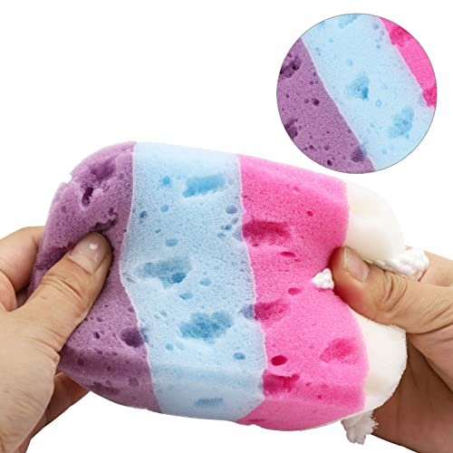 BTYMS 3-Piece Exfoliating Bath Sponge Set - Soft Loofah Body Scrubbers for Gentle Cleansing - görsel 6