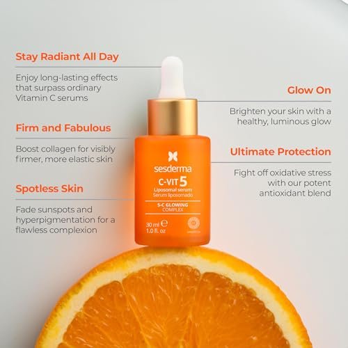 Sesderma C-VIT 5 Fusion Vitamin C Serum – Hydrating, Brightening, Antioxidant Serum for Radiant Skin, 1 fl oz Avelisse