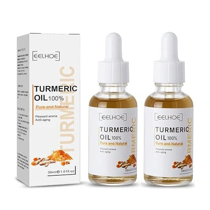 2 Pack Turmeric Dark Spot Corrector Serum Oil – Natural Brightening Face Serum for Dark Spots, Even Skin Tone, and Moisturizing Repair (30ml Each)