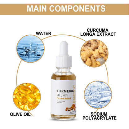 2 Pack Turmeric Dark Spot Corrector Serum Oil – Natural Brightening Face Serum for Dark Spots, Even Skin Tone, and Moisturizing Repair (30ml Each)