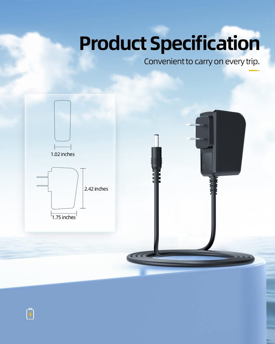 8V Power Cord Compatible with Philips Norelco HQ840 Multigroom Series 3000 MG3750 MG3750/60 MG3760 Charger Shaver Power Supply - görsel 7