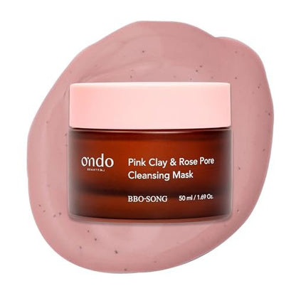 ONDO Beauty 36.5 Pink Clay & Rose Pore Cleansing Mask – Purifying & Illuminating Clay Mask, Clears Pores, Reduces Redness, Exfoliates | Korean Vegan Skincare | 1.69 fl.oz.