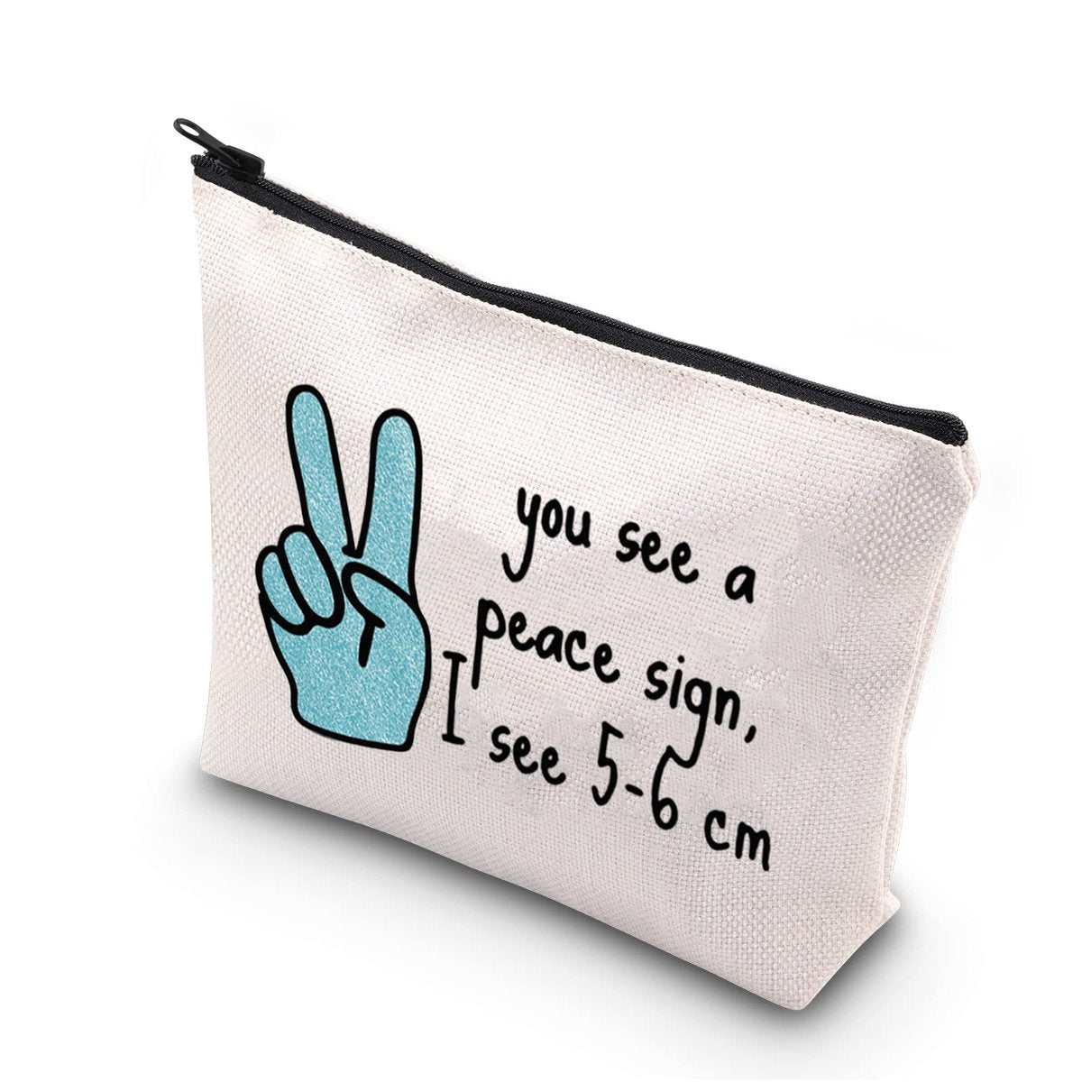 You See a Peace Sign I See 5-6 cm OBGYN Zipper Pouch - Novelty Labor & Delivery Nurse Gift Makeup Bag - görsel 1
