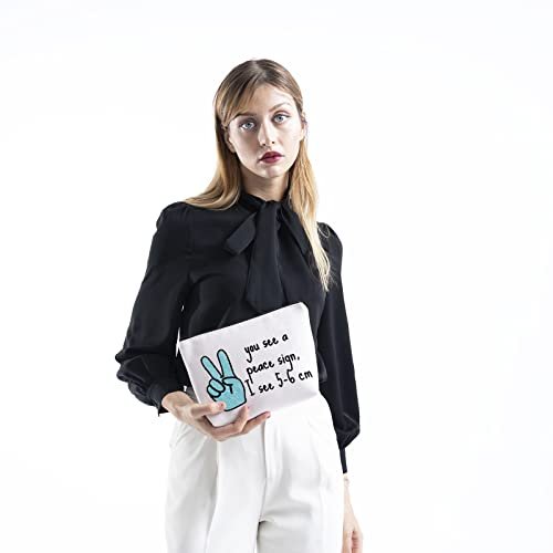 You See a Peace Sign I See 5-6 cm OBGYN Zipper Pouch - Novelty Labor & Delivery Nurse Gift Makeup Bag - görsel 8