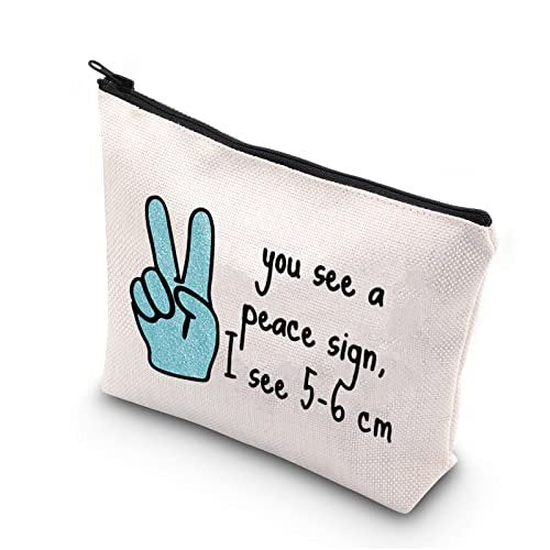 You See a Peace Sign I See 5-6 cm OBGYN Zipper Pouch - Novelty Labor & Delivery Nurse Gift Makeup Bag - görsel 2