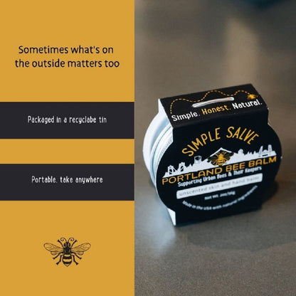 Portland Bee Balm Simple Salve - All Natural Handmade Beeswax Based Hand and Body Moisturizing Balm, 2 oz Avelisse