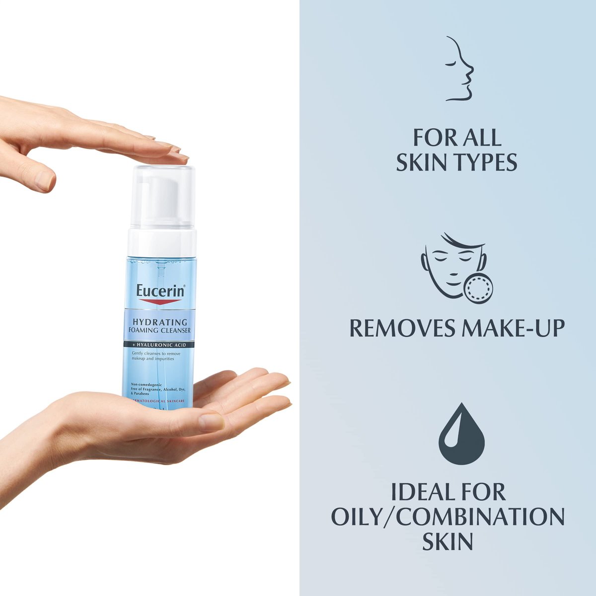 Eucerin Hydrating Foaming Daily Facial Cleanser with Hyaluronic Acid, 5 Fl Oz - görsel 15