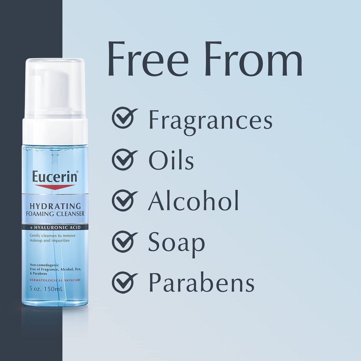 Eucerin Hydrating Foaming Daily Facial Cleanser with Hyaluronic Acid, 5 Fl Oz - görsel 11