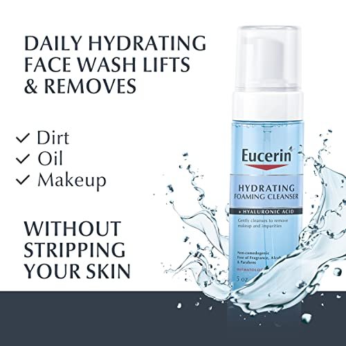 Eucerin Hydrating Foaming Daily Facial Cleanser with Hyaluronic Acid, 5 Fl Oz - görsel 4