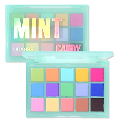 UCANBE Colorful Matte Eyeshadow Palette - 15 Pastel Shades Mint Candy, High Pigment & Blendable - görsel 1