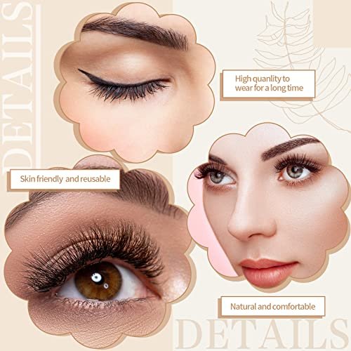 Nuogo 24 Pairs Reusable Self Adhesive Eyelashes - Natural Look False Lashes No Glue Needed with Applicator Tool Avelisse