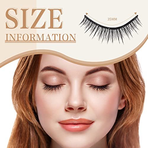 Nuogo 24 Pairs Reusable Self Adhesive Eyelashes - Natural Look False Lashes No Glue Needed with Applicator Tool Avelisse