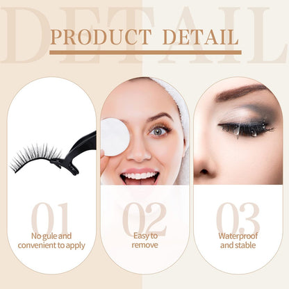 Nuogo 24 Pairs Reusable Self Adhesive Eyelashes - Natural Look False Lashes No Glue Needed with Applicator Tool Avelisse