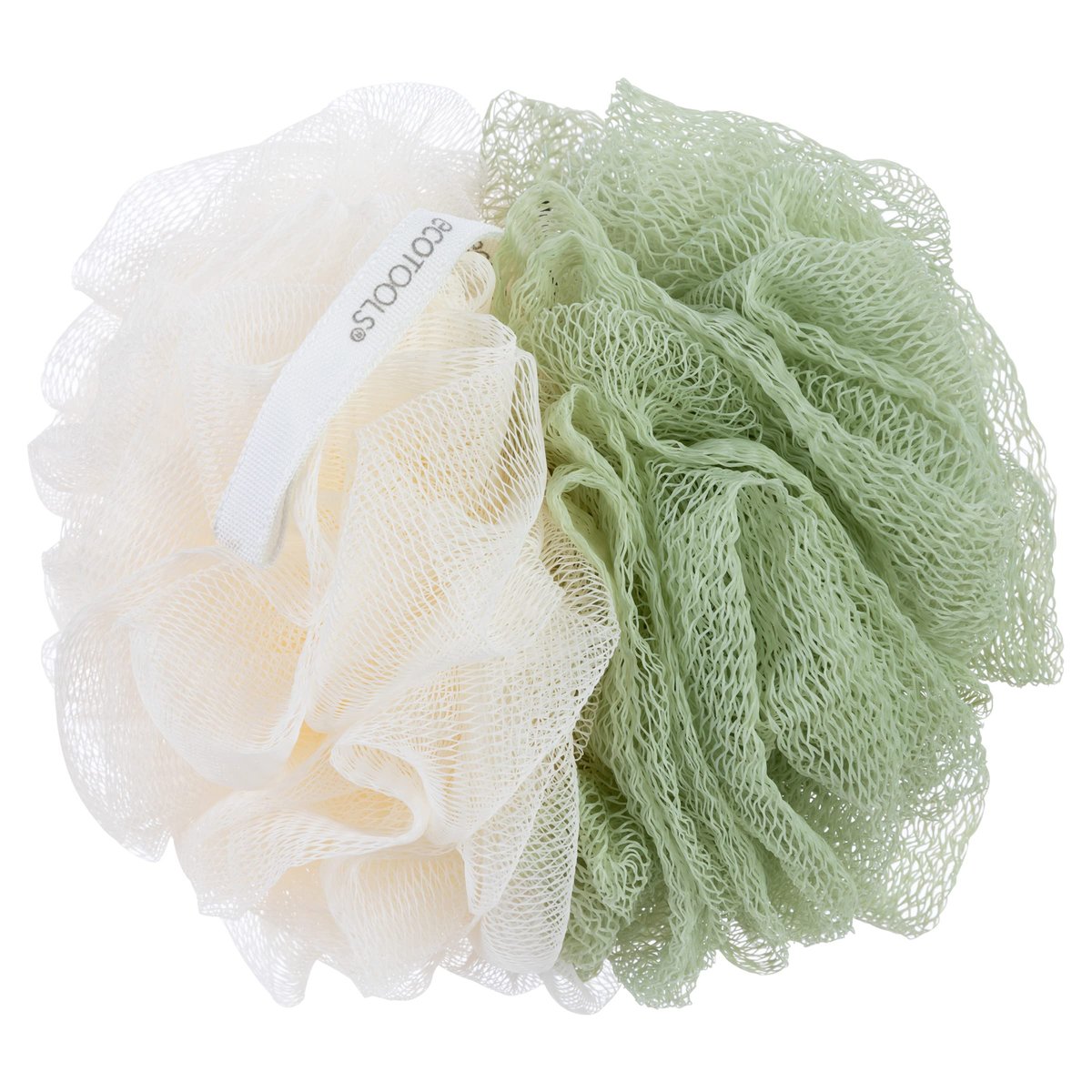 EcoTools Green 2-in-1 EcoPouf - Dual-Sided Shower Loofah Exfoliates & Cleanses Skin, Made of Recycled Netting, Eco-Friendly Bath Accessory, Cruelty-Free, 1 Count Avelisse