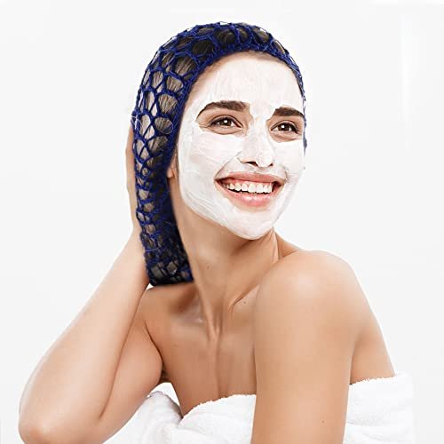 TCOTBE 3-Pack Mesh Hair Net - Rayon Knit Snood Hat for Sleeping, Long Hair Cover, Soft Sleeping Cap for Women (Black, Royal Blue, Dark Blue) - görsel 10