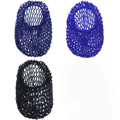 TCOTBE 3-Pack Mesh Hair Net - Rayon Knit Snood Hat for Sleeping, Long Hair Cover, Soft Sleeping Cap for Women (Black, Royal Blue, Dark Blue)