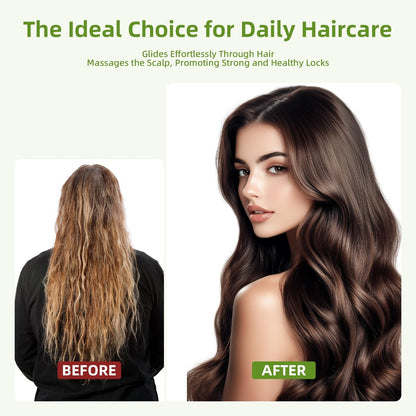 MRD Natural Bamboo Paddle Hair Brush - Detangling Brush for Thick, Thin, Curly, Dry Hair | Scalp Massage for Women & Men
