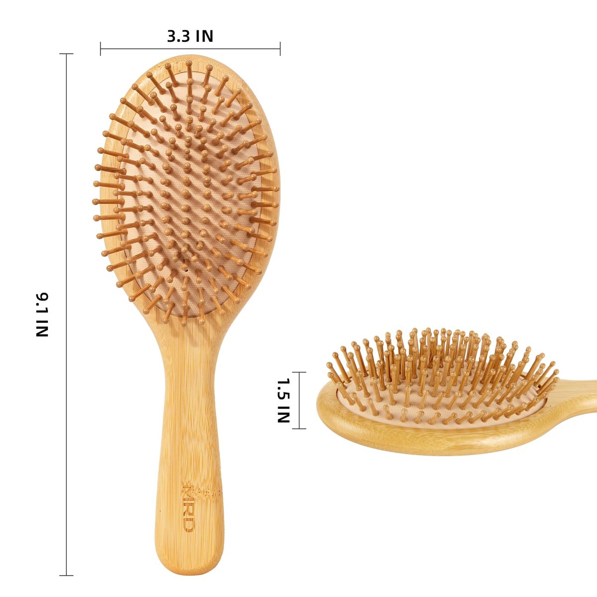MRD Natural Bamboo Paddle Hair Brush - Detangling Brush for Thick, Thin, Curly, Dry Hair | Scalp Massage for Women & Men - görsel 15