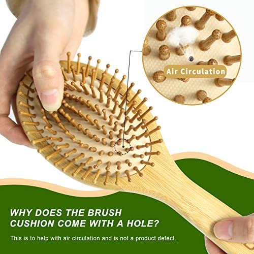 MRD Natural Bamboo Paddle Hair Brush - Detangling Brush for Thick, Thin, Curly, Dry Hair | Scalp Massage for Women & Men - görsel 4