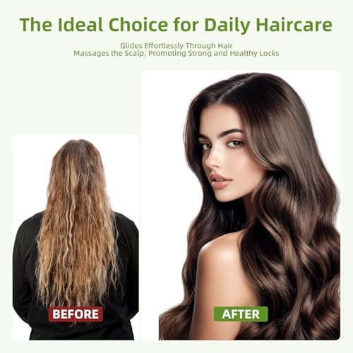 MRD Natural Bamboo Paddle Hair Brush - Detangling Brush for Thick, Thin, Curly, Dry Hair | Scalp Massage for Women & Men - görsel 14