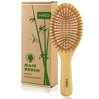 MRD Natural Bamboo Paddle Hair Brush - Detangling Brush for Thick, Thin, Curly, Dry Hair | Scalp Massage for Women & Men